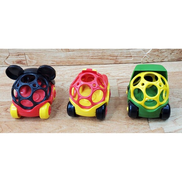 Oball Go Grippers Car Vehicles Lot of 3 John Deere Mickey Mouse - Picture 4 of 7